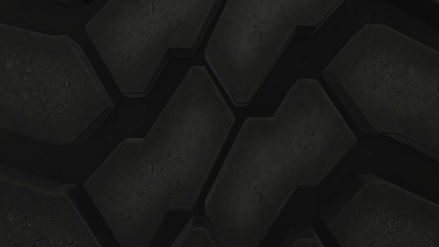 Close up on a car tire in motion. 3d rendering