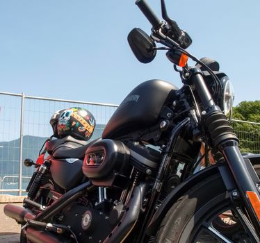Lugano, Switzerland-July 04, 2015: Swiss harley days. third edition of this National meeting where come together may bykers from the Swiss Country and Europe.