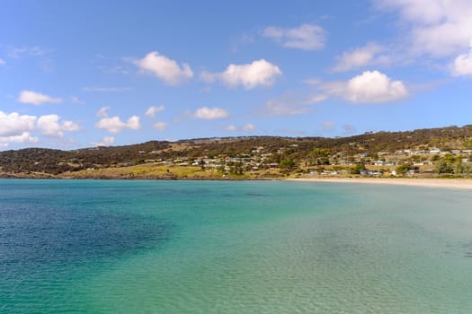 Beautiful beach with the sea at the sunny day in South of Australia.