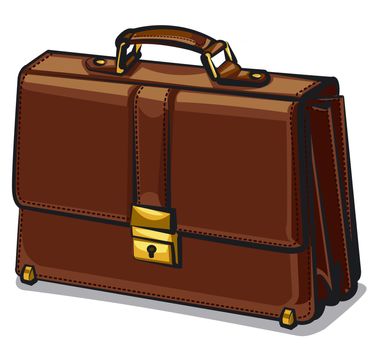 illustration of business leather brown briefcase