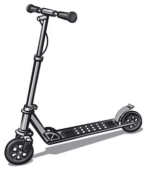 illustration of modern metal electro scooter on two whheels