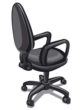 illustration of empty black plastic office chair