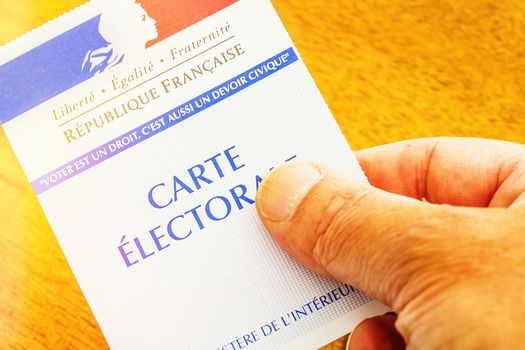 French presidential and legislative elections burning card concept