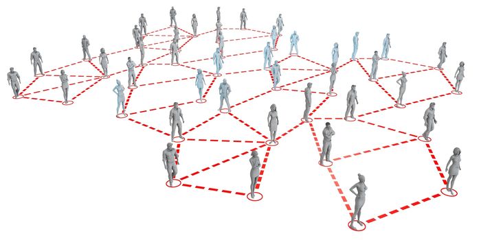 Human figures Connected Together in Communication Social Media