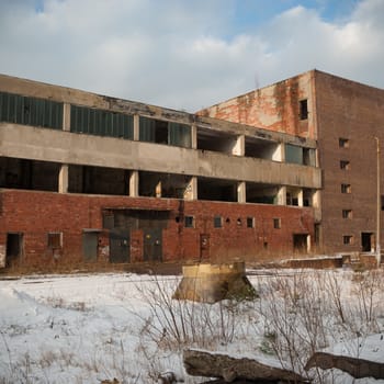 ruins of a very heavily polluted industrial factory, industrial series