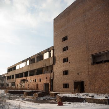 ruins of a very heavily polluted industrial factory, industrial series