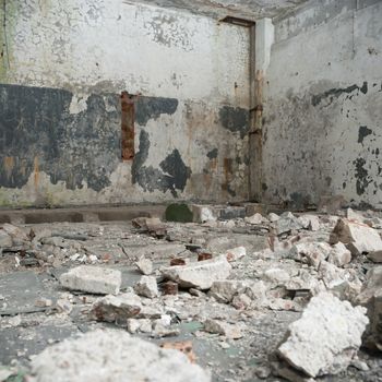 ruins of a very heavily polluted industrial factory, industrial series