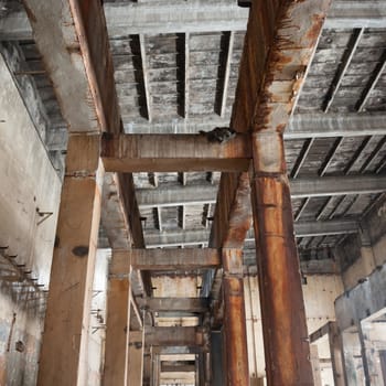 ruins of a very heavily polluted industrial factory, industrial series