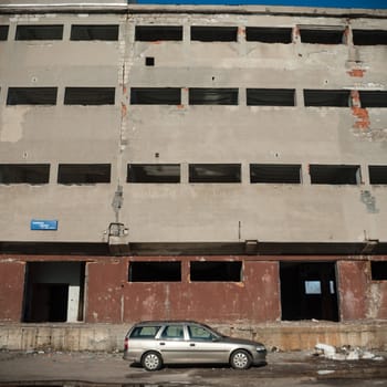 ruins of a very heavily polluted industrial factory, industrial series