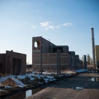 ruins of a very heavily polluted industrial factory, industrial series