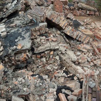 ruins of a very heavily polluted industrial factory, industrial series