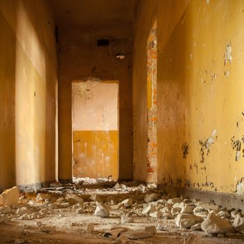 ruins of a very heavily polluted industrial factory, industrial series