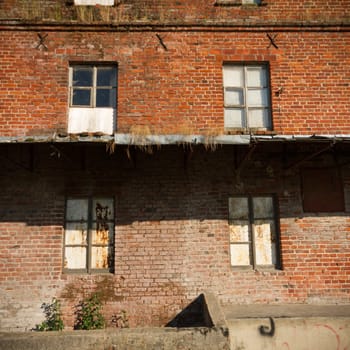 ruins of a very heavily polluted industrial factory, industrial series