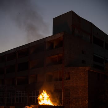 ruins of a very heavily polluted industrial factory, industrial series