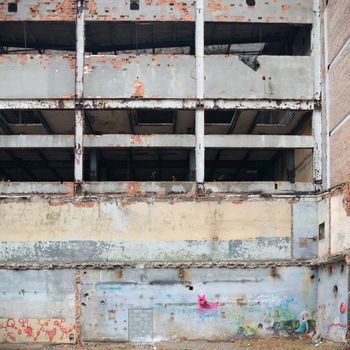 ruins of a very heavily polluted industrial factory, industrial series