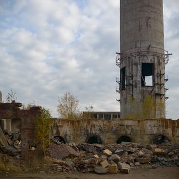 ruins of a very heavily polluted industrial factory, industrial series