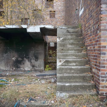 ruins of a very heavily polluted industrial factory, industrial series