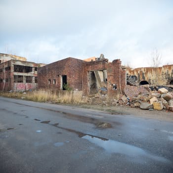 ruins of a very heavily polluted industrial factory, industrial series