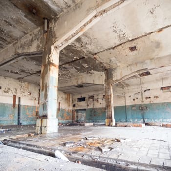 ruins of a very heavily polluted industrial factory, industrial series