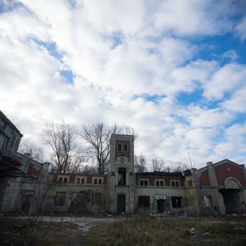 ruins of a very heavily polluted industrial factory, industrial series