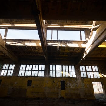 ruins of a very heavily polluted industrial factory, industrial series