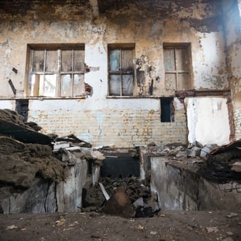 ruins of a very heavily polluted industrial factory, industrial series