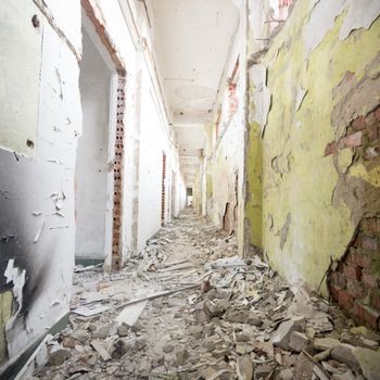 ruins of a very heavily polluted industrial factory, industrial series