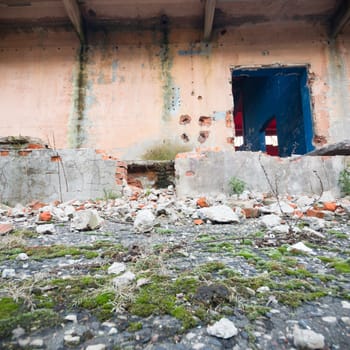 ruins of a very heavily polluted industrial factory, industrial series