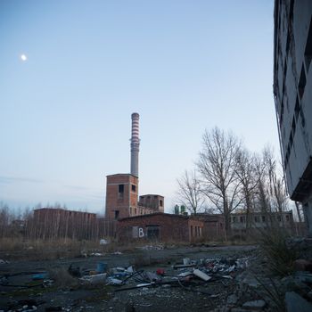 ruins of a very heavily polluted industrial factory, industrial series