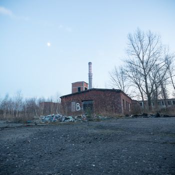 ruins of a very heavily polluted industrial factory, industrial series