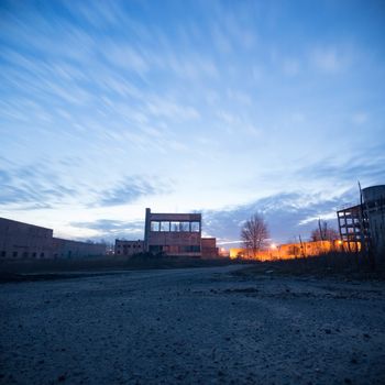 ruins of a very heavily polluted industrial factory, industrial series
