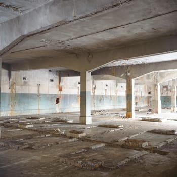 ruins of a very heavily polluted industrial factory, industrial series