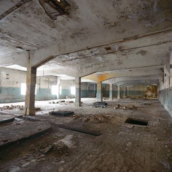 ruins of a very heavily polluted industrial factory, industrial series