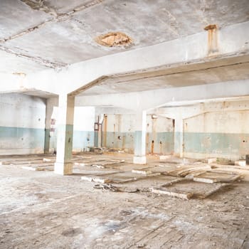 ruins of a very heavily polluted industrial factory, industrial series