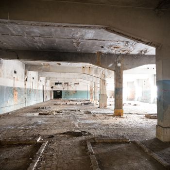ruins of a very heavily polluted industrial factory, industrial series