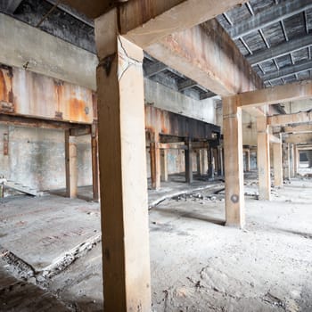 ruins of a very heavily polluted industrial factory, industrial series