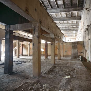 ruins of a very heavily polluted industrial factory, industrial series