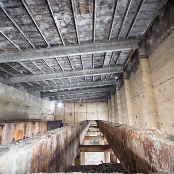ruins of a very heavily polluted industrial factory, industrial series