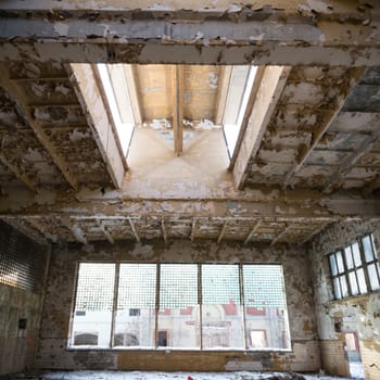 ruins of a very heavily polluted industrial factory, industrial series