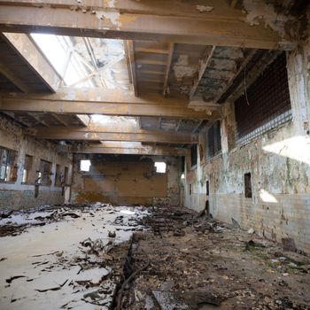 ruins of a very heavily polluted industrial factory, industrial series