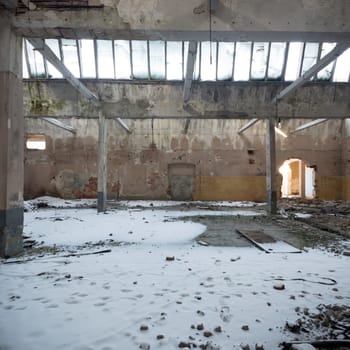ruins of a very heavily polluted industrial factory, industrial series
