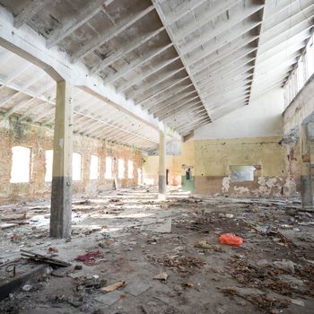 ruins of a very heavily polluted industrial factory, industrial series