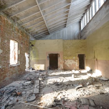 ruins of a very heavily polluted industrial factory, industrial series
