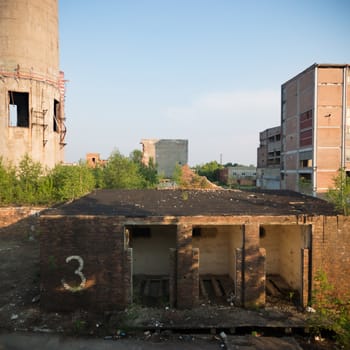 ruins of a very heavily polluted industrial factory, industrial series