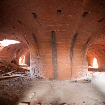 ruins of a very heavily polluted industrial factory, industrial series