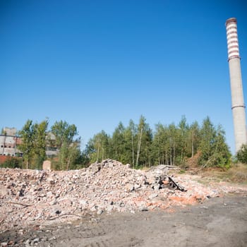 ruins of a very heavily polluted industrial factory, industrial series