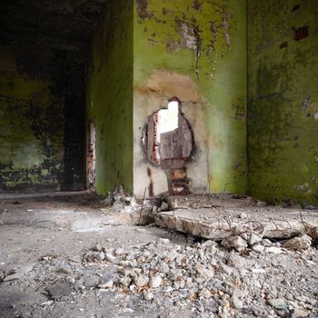 ruins of a very heavily polluted industrial factory, industrial series