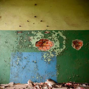 ruins of a very heavily polluted industrial factory, industrial series