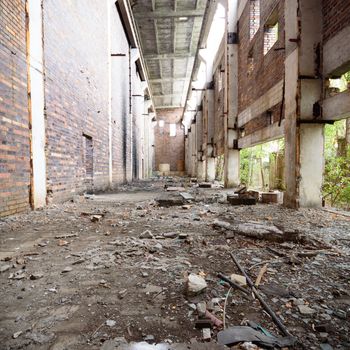 ruins of a very heavily polluted industrial factory, industrial series