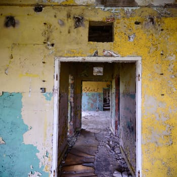 ruins of a very heavily polluted industrial factory, industrial series